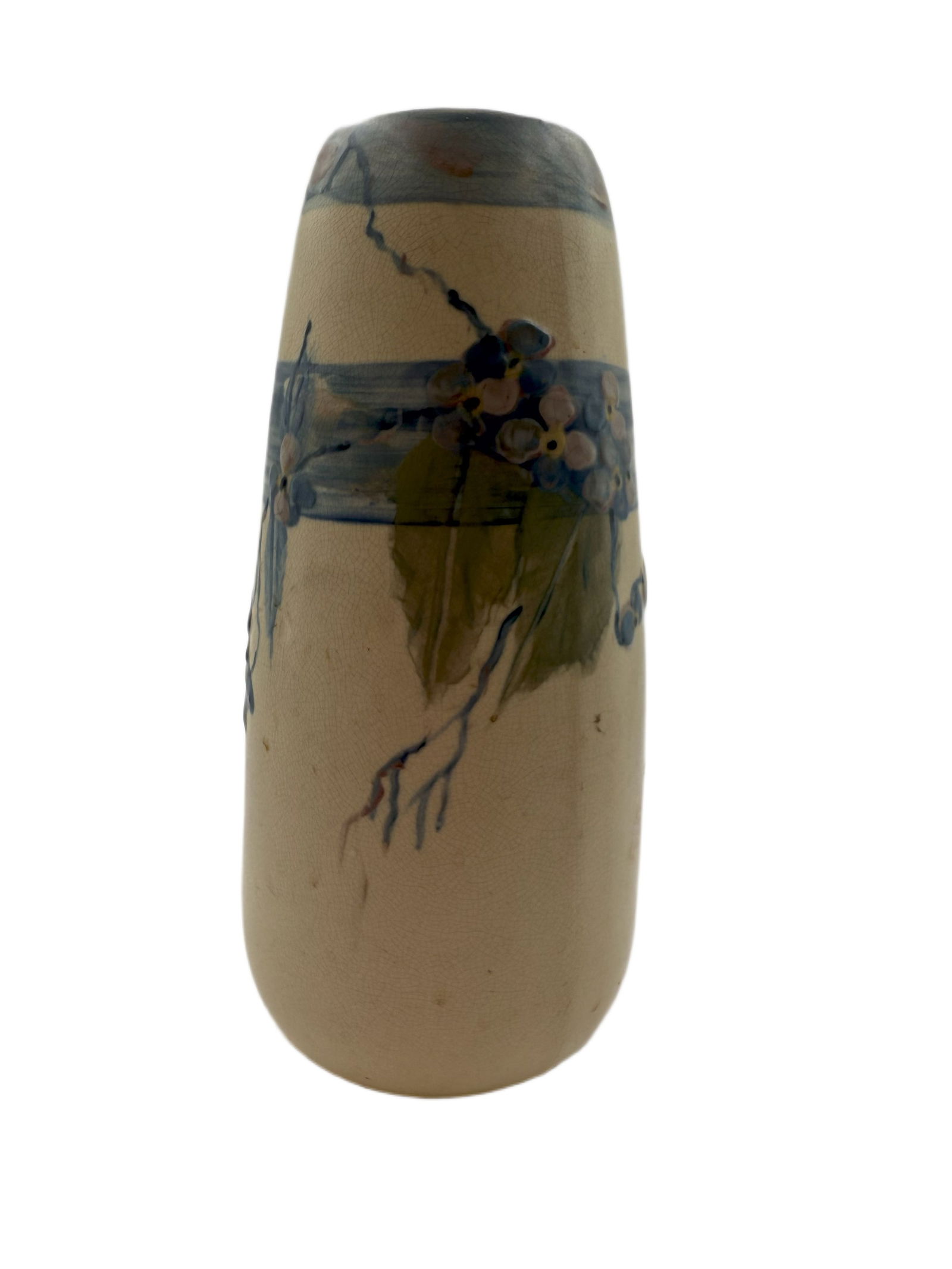 Stamped Weller Vase In Blue And White, 1920 (1 of 16)