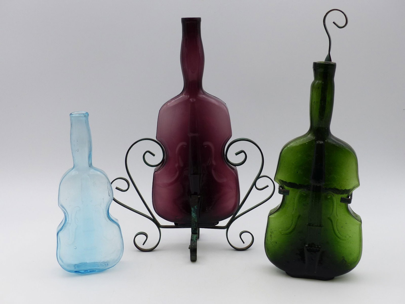 Set of Three Decorative Violin Bottles (1 of 6)