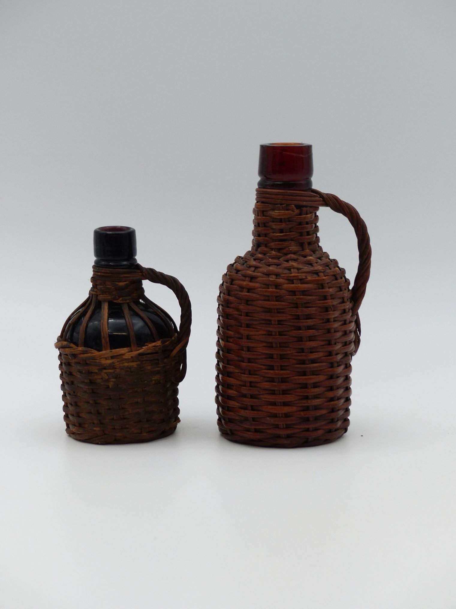 Miniature Demijohn Pair in Wicker Baskets (1 of 8)