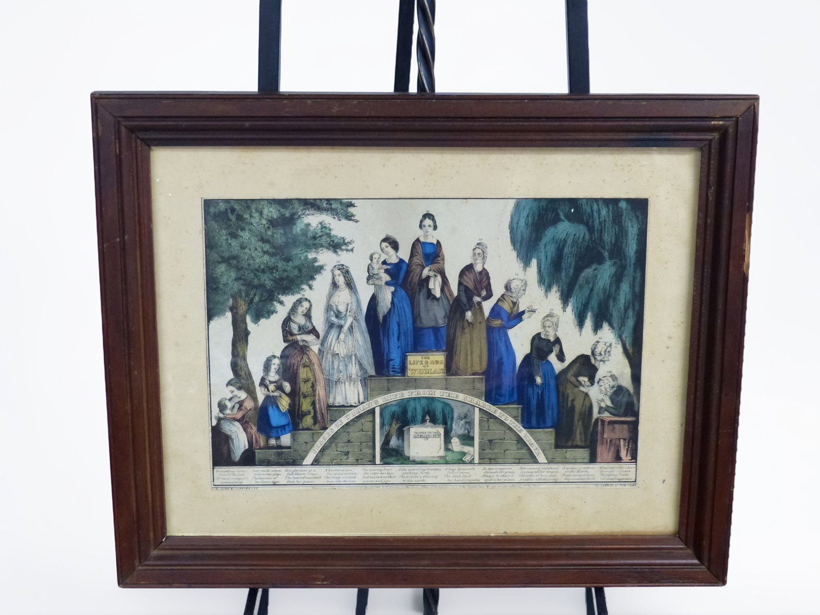 Life and Age of Womanâ€ Courier & Knives Print: This poignant piece entitled "Life and Age of Woman" captures the essence of femininity across various life stages, depicted in vivid colors and intricate details. Created by the renowned publisher J.