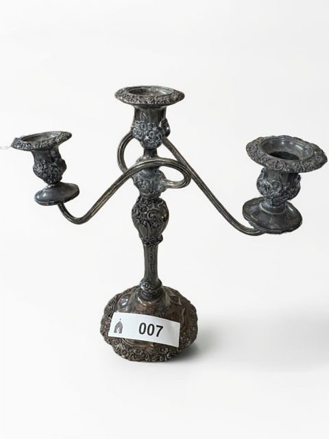 Victorian Style Silver-Plated Two-Light Candelabra (1 of 1)