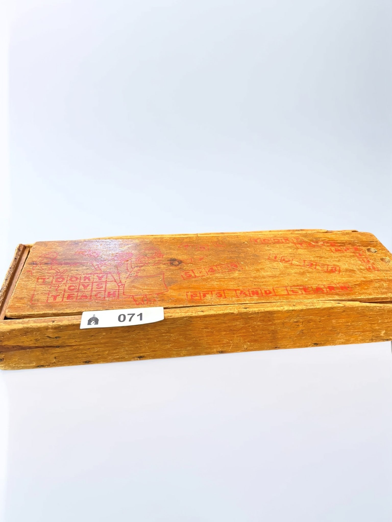 Vintage Tooky Toy Wooden Alphabet and Arithmetic Learning Blocks in Sliding Lid Box (1 of 4)