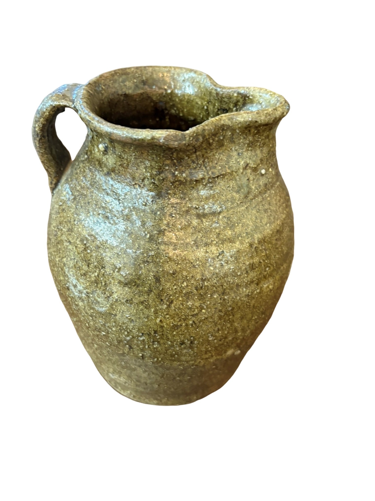 Rustic Earth-Toned Earthenware Pitcher - 2