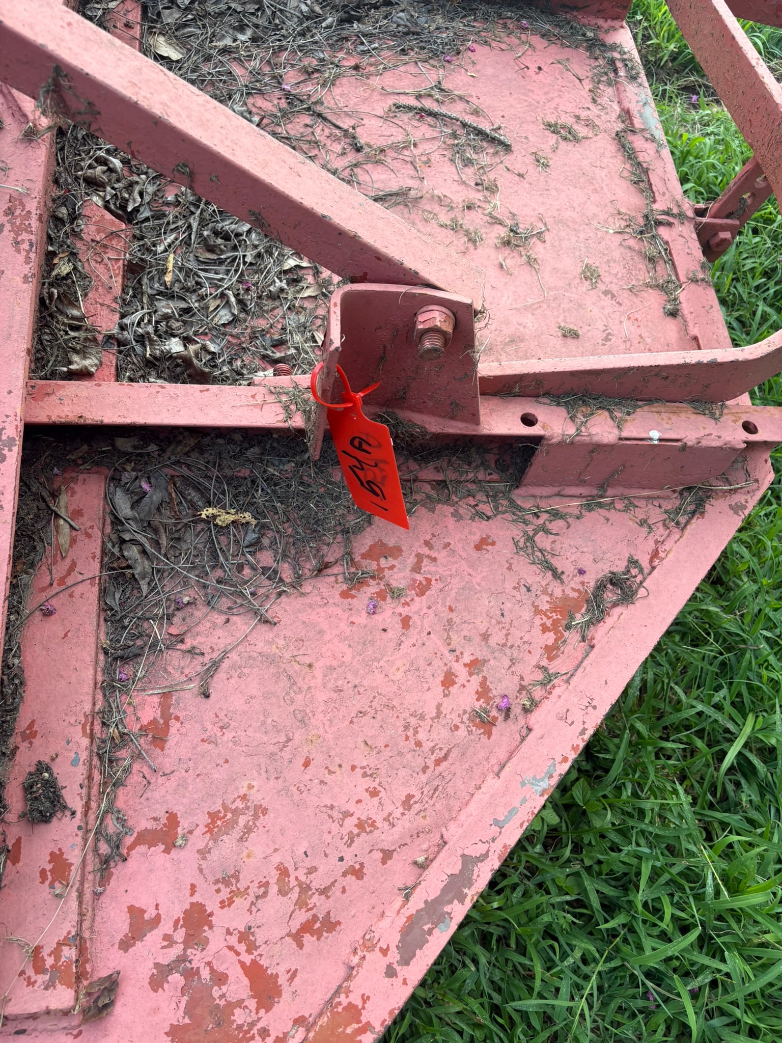Three-Point Hitch Rotary Mower / Bush Hog: A robust, steel-decked rotary cutter designed for attachment to a tractor via a standard three-point hitch system. This implement is equipped with a power take-off (PTO) drive shaft for clearing