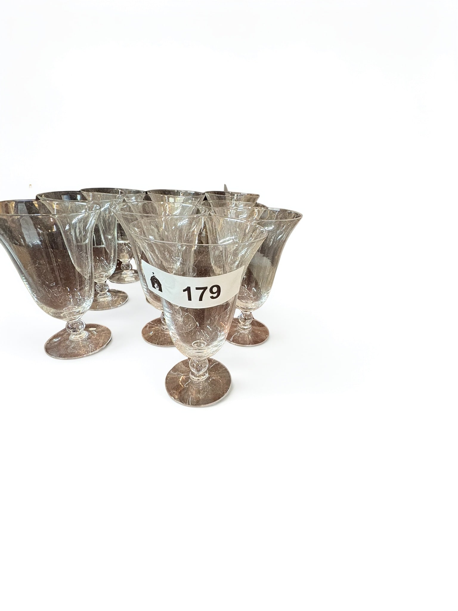 Set of Ten Elegant Clear Glass Stemware (1 of 4)