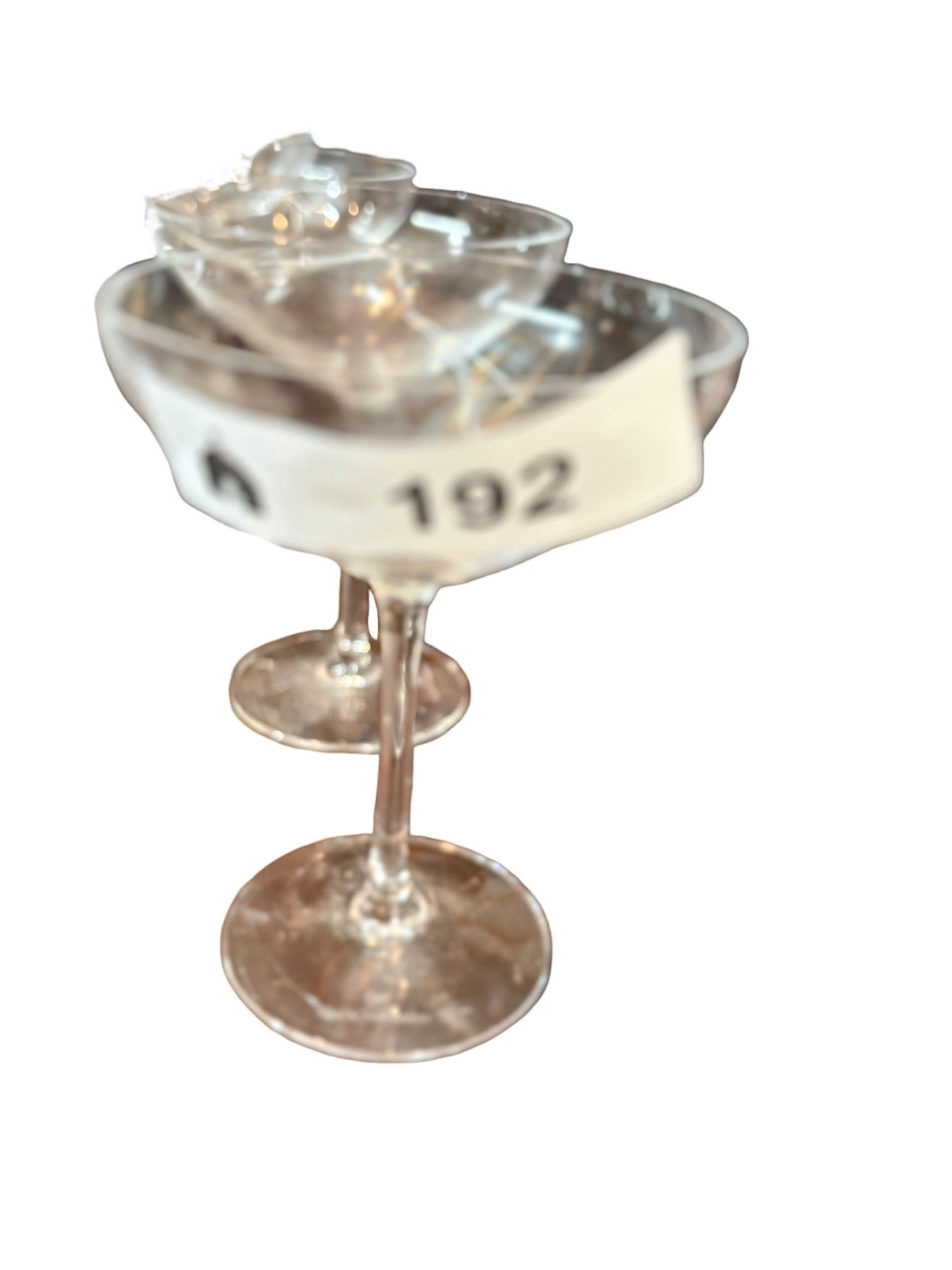 Set of Chef & Sommelier Crystal Coupe Glasses: This refined collection features a set of elegant coupe glasses crafted by the renowned French manufacturer Chef & Sommelier. Known for their durability and clarity, these crystal coupes are perfect f