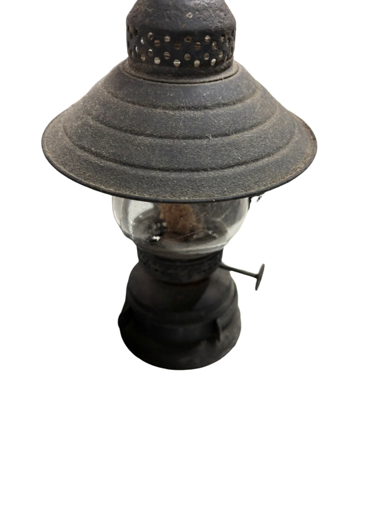 Antique Industrial Iron Wall-Mounted Oil Lamp (1 of 4)