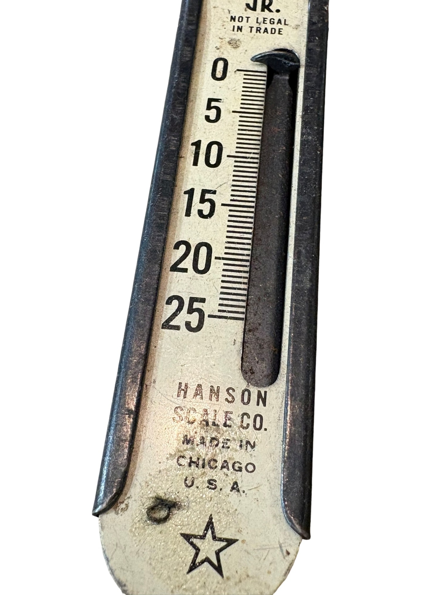 Vintage Hanson Viking Jr. and Excelsior Improved Spring Balances: This lot features two vintage American-made spring scales: a 'Viking Jr.' model by the Hanson Scale Co. of Chicago and an 'Excelsior Improved' spring balance by Sargent & Co. Both tools were widely us