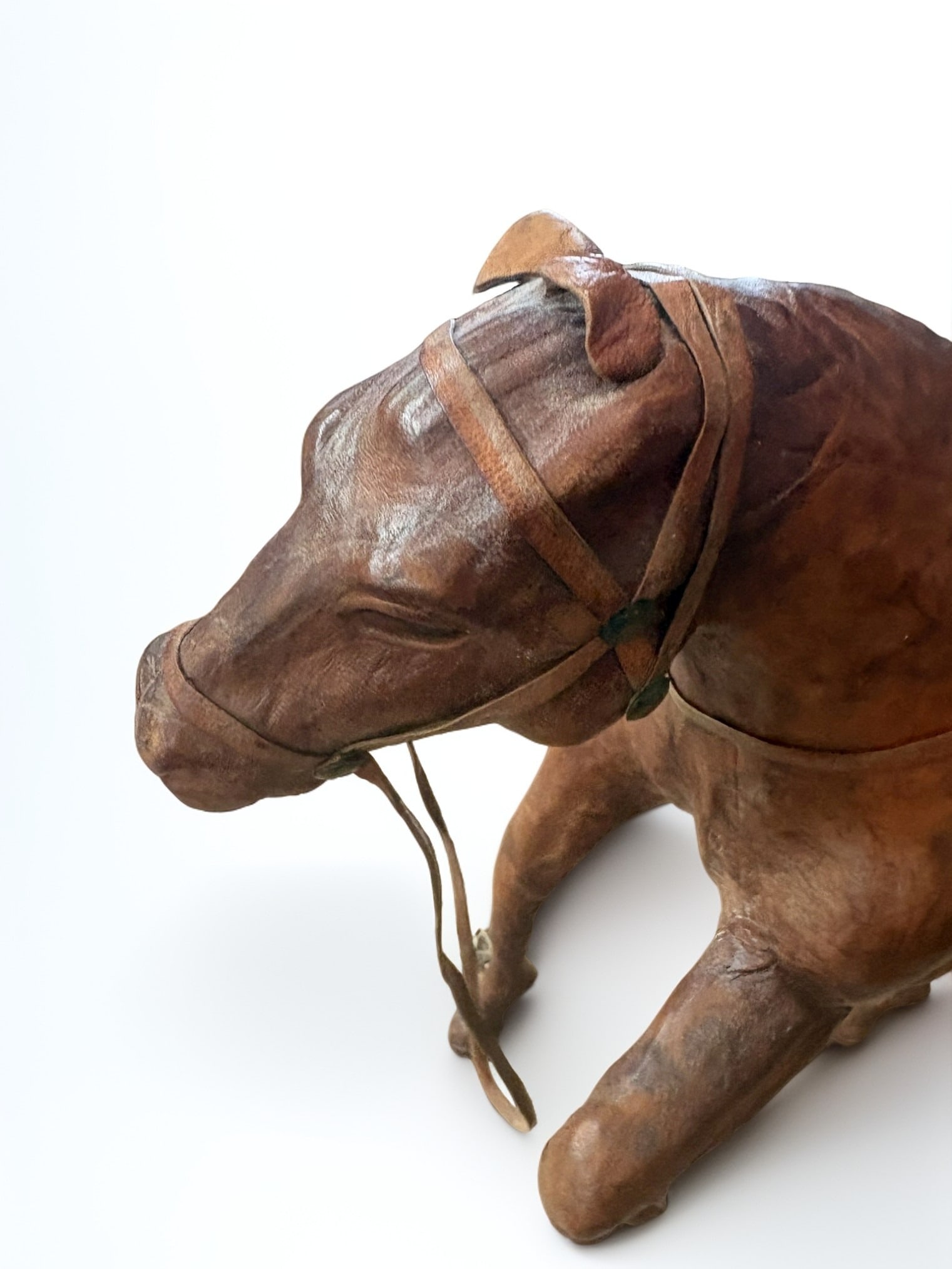 Vintage Hand-Crafted Stitched Leather Horse Sculpture (1 of 3)
