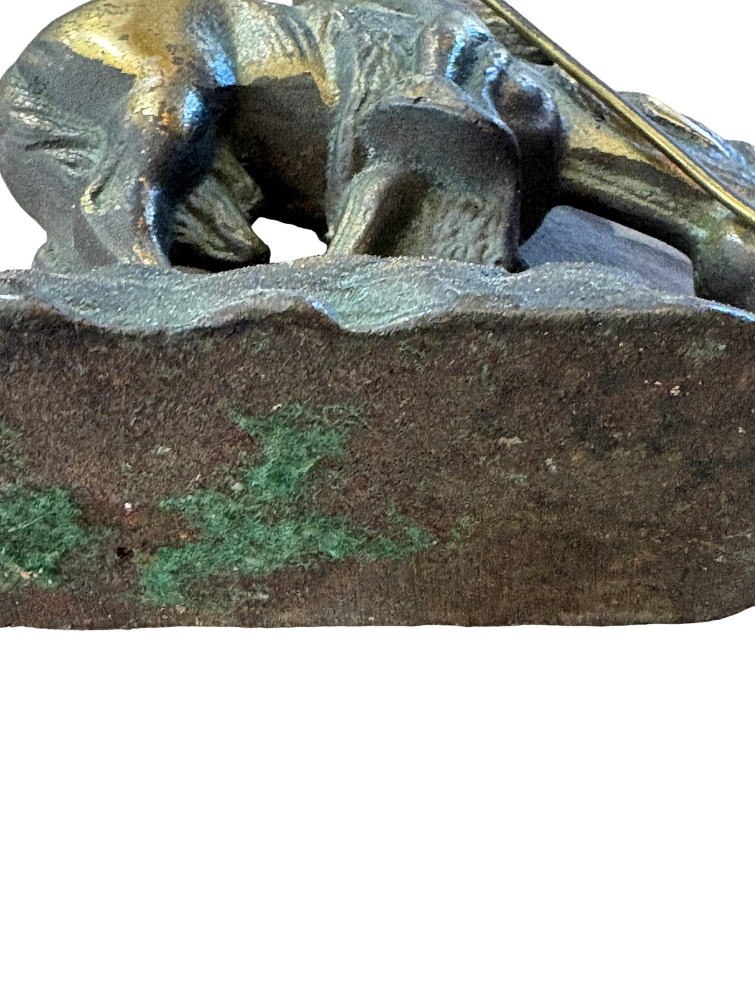 Pair of Bronze Polo Player Bookends: This exquisite pair of vintage bronze bookends features polo players mounted on horseback, capturing a dynamic moment in the sport. The figures are rendered with textured details, showcasing the