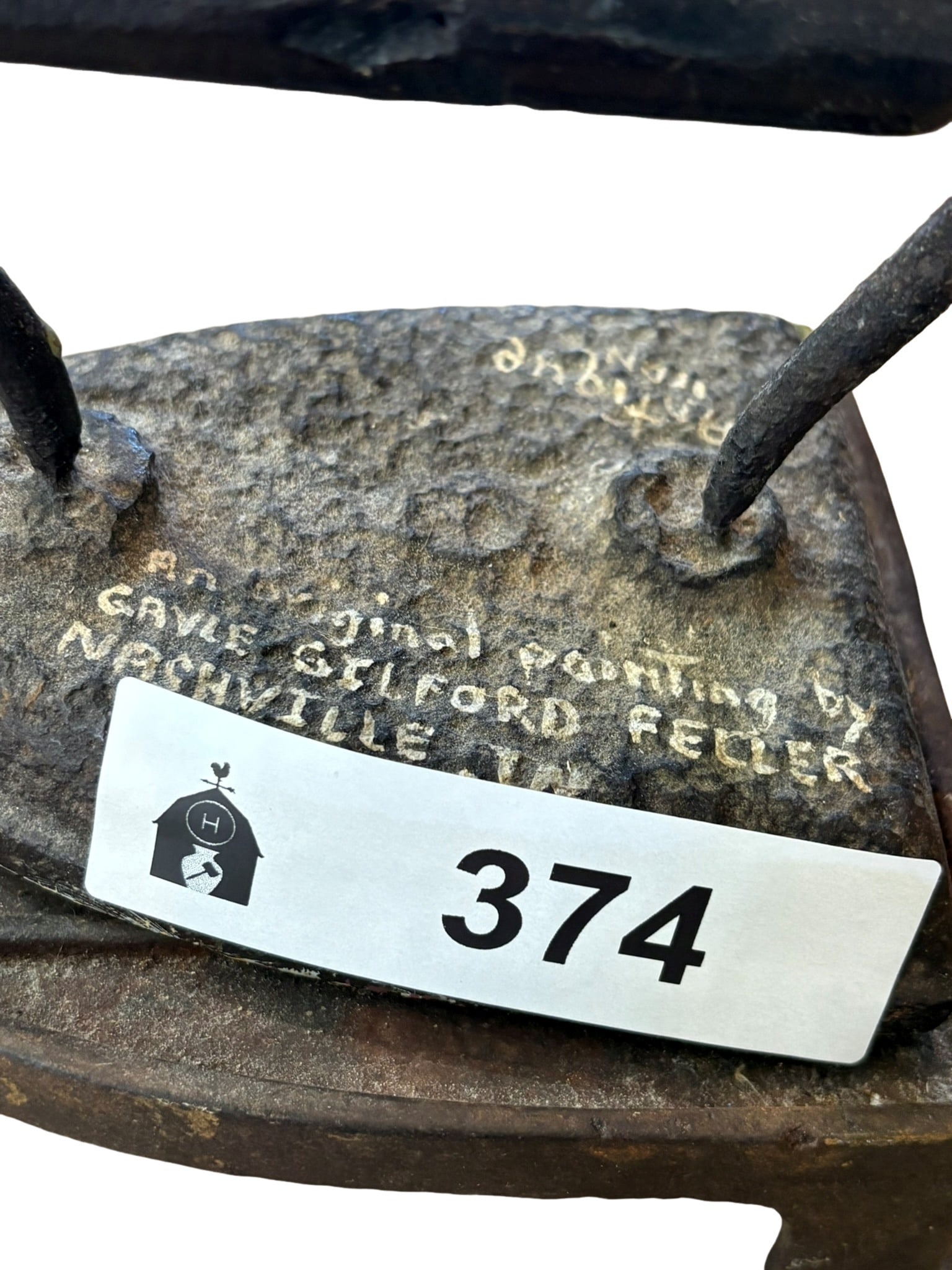 Schreiber & Goldberg Antique Cast Iron Sad Iron with Painted Surface (1 of 2)