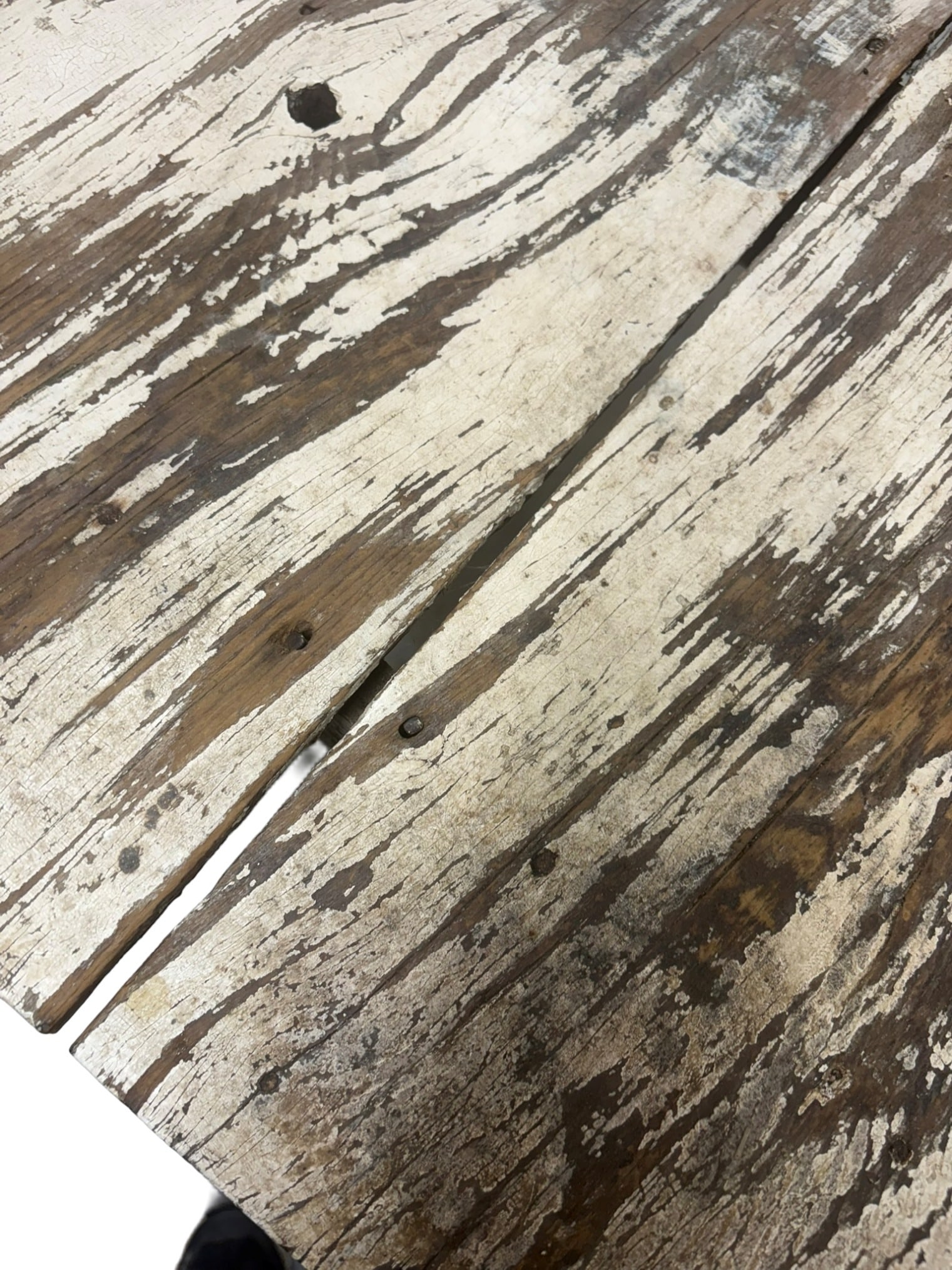 Rustic Distressed Wooden Side Table - 2