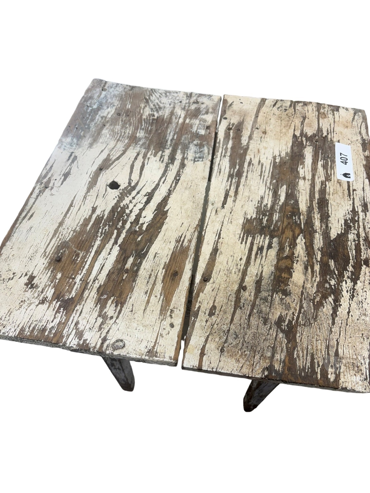 Rustic Distressed Wooden Side Table - 3