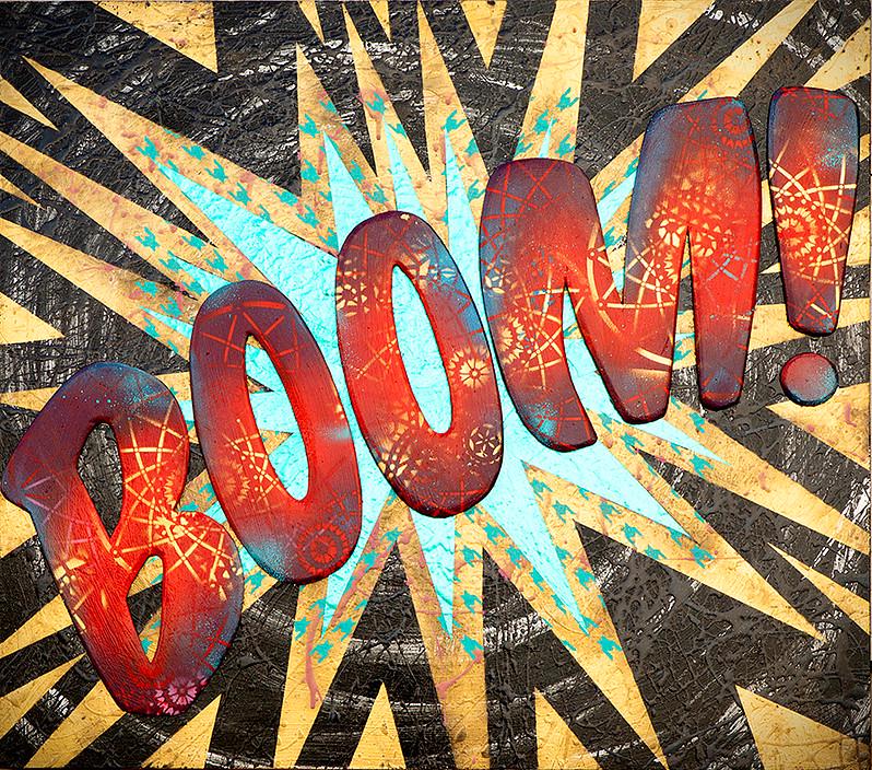 Brayden Bugazzi - BOOM !  Technique mixte sur bois (1 of 1)