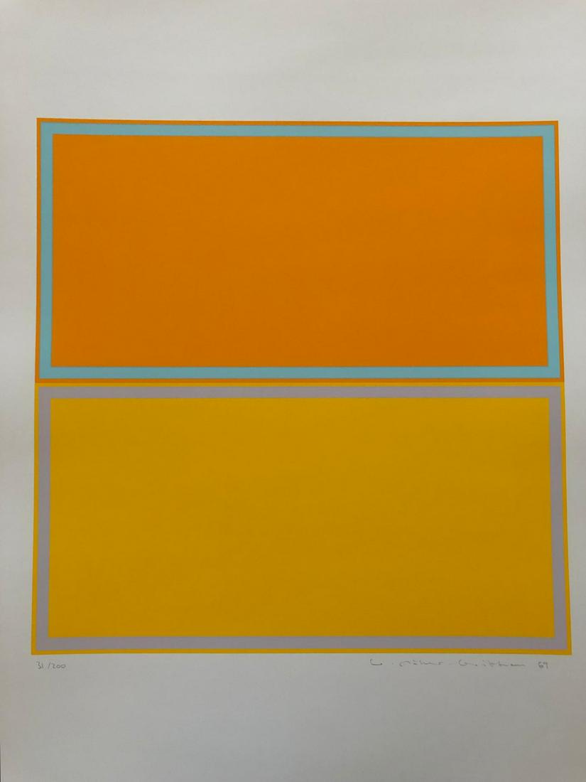 Willy Müller-Brittnau - Geometrische Komposition,: Willy Müller-Brittnau - Geometrische Komposition, 1969_x000D_ _x000D_ Sérigraphie originale sur papier BFK Rives_x000D_ Signée au crayon et numérotée 31 / 200_x000D_ Extrait d