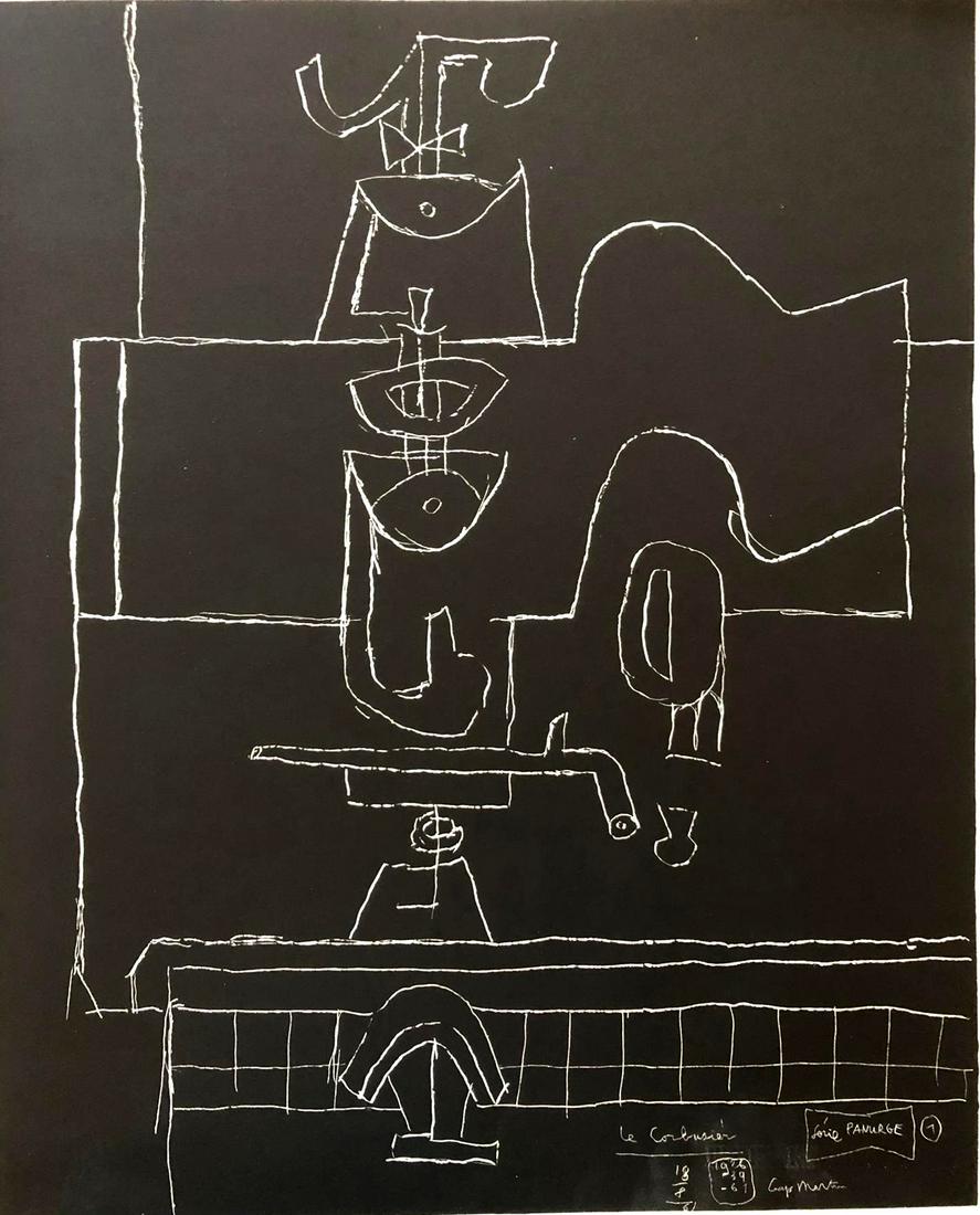 Le Corbusier - La dive B, 1962: Le Corbusier - La dive B, 1962_x000D_ _x000D_ Charles-Édouard Jeanneret-Gris dit Le Corbusier (Chaux-de-Fonds, 1887 - 1965)_x000D_ " La dive B... le verre et le livre de quinte essence "_x000D_ _