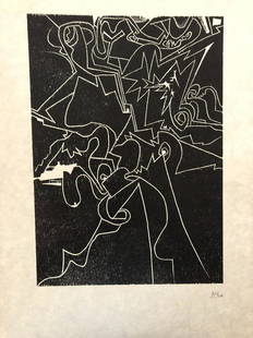Robert Muller - Untitled: Robert Muller - Untitled_x000D_ _x000D_ Gravure sur bois, 1973 _x000D_ Signée au crayon et numérotée 31 / 200_x000D_ Extrait de "Graphikmappe des Schweizerischen Kunstvereins"_x000D_ Ed