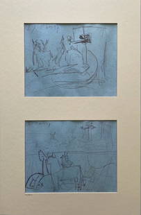 Pablo Picasso (after) - Guernica Study, 1990: Pablo Picasso (after) - Guernica Study, 1990Facsimile of Picasso's study for Guernica, stamped by SPADEM on the back, not signed, not numbered. Limited edition of 1937 + 30AP. Published by Philippe
