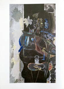 Georges Braque (after) - La chaudron, 1949: Georges Braque (after) - La chaudron, 1949Photolithography on paper, plate signed, not numbered. Published by Maeght, Paris, 1965. Good condition, 38 x 28 cm.Photolithographie sur papier, signée