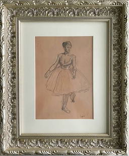 Edgar Degas (after) - Etude de danseuse, 1957: Edgar Degas (after) - Etude de danseuse, 1957Lithograph enhanced with pochoir, plate signed, dry stamp "procédé Jacomet" (Jacomet process). Publisher: Atelier Jacomet, Paris, 1957. Frame