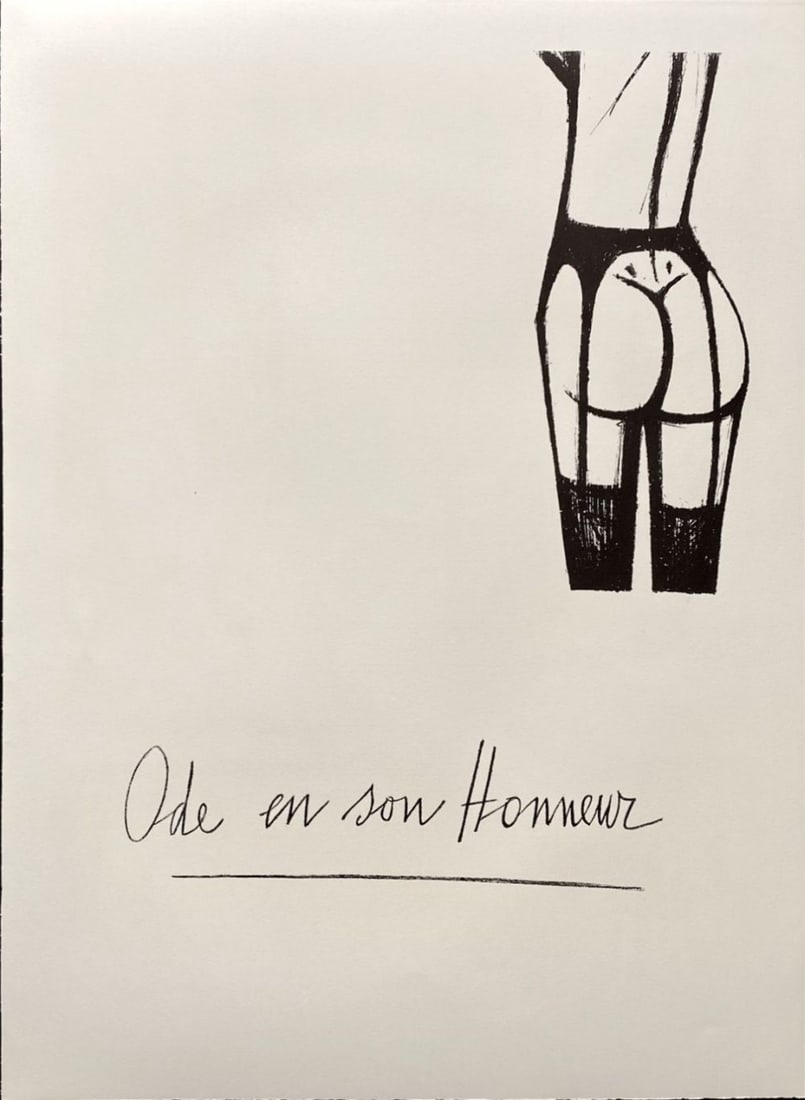 Bernard Buffet - Ode en son Honneur, 1970: Bernard Buffet - Ode en son Honneur, 1970Original lithograph on Arches paper, not signed, not numbered. Extracted from the portfolio "Jeux de Dames" numbered 109/250. Ref.: Sorlier, n°201-220. Publis