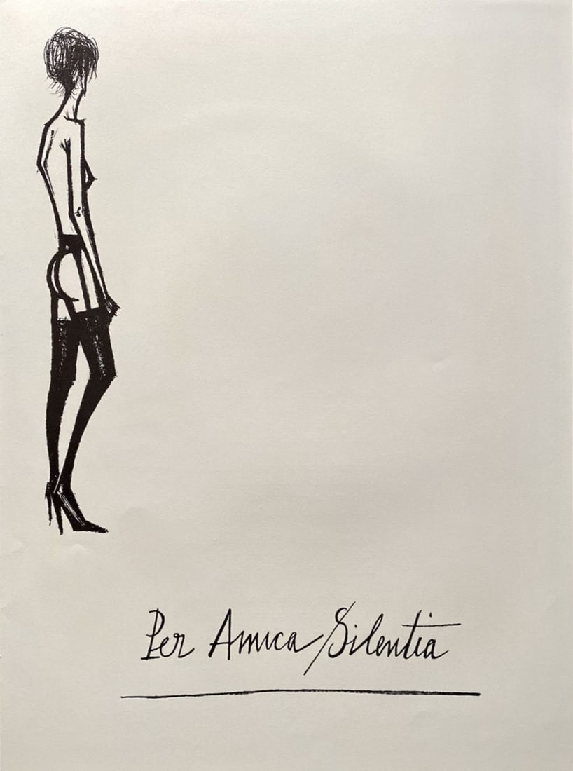 Bernard Buffet - Per Amica Silentia, 1970: Bernard Buffet - Per Amica Silentia, 1970Original lithograph on Arches paper, not signed, not numbered. Extracted from the portfolio "Jeux de Dames" numbered 109/250. Ref.: Sorlier, n°201-220. Publis