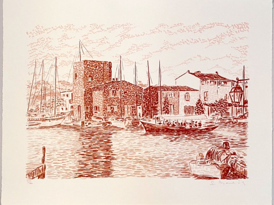 Serge Mendjisky - Port Grimaud: Serge Mendjisky - Port Grimaud1969Original lithograph on Rives paper32 × 42 cmEdition 362/1200Hand signed 1969Lithographie originale sur papier Rives32 × 42 centimètresÉdition 362/1200Signé à la