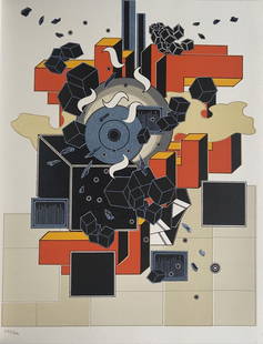 Alain Le Yaouanc - L'œuvre des hommes: le feu, 1978: Alain Le Yaouanc - L'œuvre des hommes: le feu, 1978Color lithograph on Arches paper, not signed, numbered /991. Publisher: Fédération Nationale des Travaux Publics, Paris, 1978. Very good