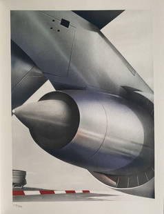 Peter Klasen - Aérodrome, 1978: Peter Klasen - Aérodrome, 1978Color lithograph on Arches paper, not signed, numbered /991. Publisher: Fédération Nationale des Travaux Publics, Paris, 1978. Very good condition, 40 x 31