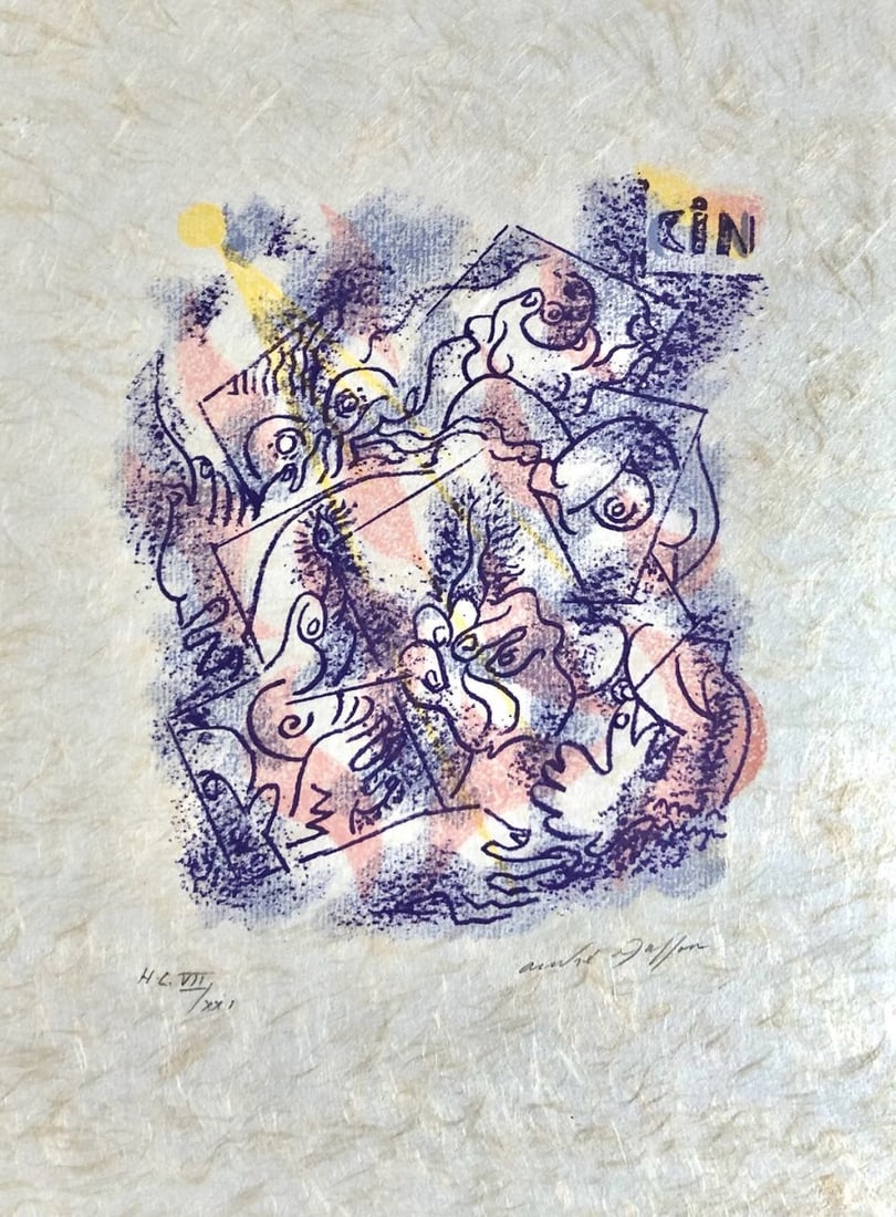 André Masson - Une étoile de craie, 1973: André Masson - Une étoile de craie, 1973Original lithograph on Japon paper, signed in pencil and numbered H.C. VII/XXI. Published by Au Pont des Arts, Galerie Lucie Weill, Paris, 1973. Ref.: Saphire