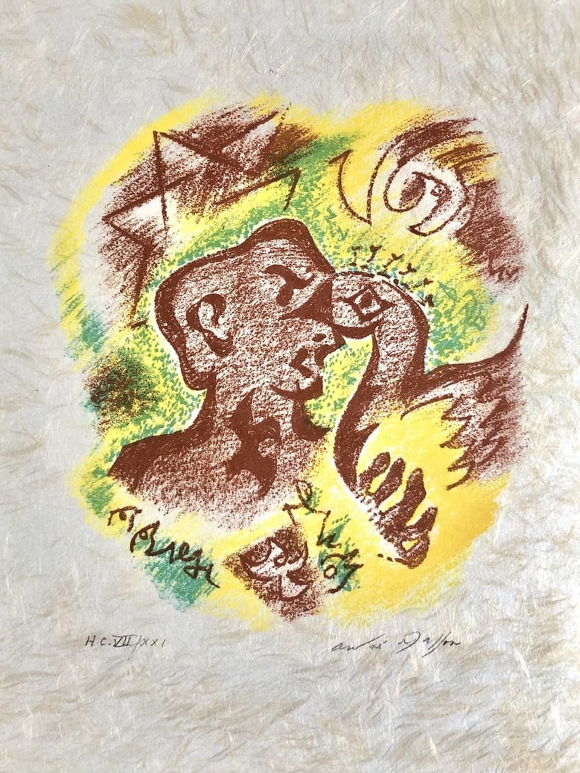 André Masson - Une étoile de craie, 1973: André Masson - Une étoile de craie, 1973Original lithograph on Japon paper, signed in pencil and numbered H.C. VII/XXI. Published by Au Pont des Arts, Galerie Lucie Weill, Paris, 1973. Ref.: Saphire