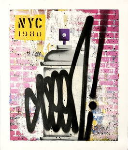 SEEN - Street Splash NYC, 2023: SEEN - Street Splash NYC, 2023Spray and acrylic on canvas (without frame). Unique artwork hand signed by the artist. Very good condition, 71 x 60 cm.Spray et acrylique sur toile (sans châssis).