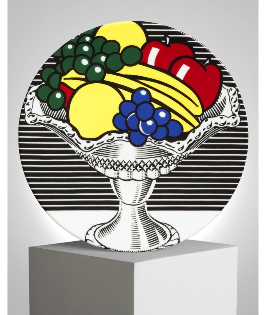 Roy Lichtenstein (after) - "Still Life with Crystal Bowl" Porcelain Plate: Roy Lichtenstein (after) - "Still Life with Crystal Bowl" Porcelain PlateLimoges porcelain plate after the painting by Roy Lichtenstein. Made in France. © Estate of Roy Lichtenstein, New York, Adagp,