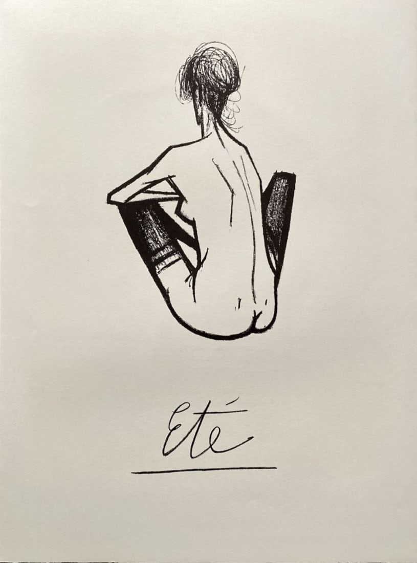 Bernard Buffet - Été, 1970: Bernard Buffet - Été, 1970Original lithograph on Arches paper, not signed, not numbered. Extracted from the portfolio "Jeux de Dames" numbered 109/250. Ref.: Sorlier, n°201-220. Publisher: André S