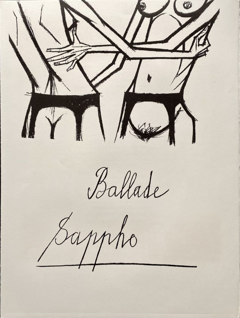 Bernard Buffet - Ballade Sappho, 1970: Bernard Buffet - Ballade Sappho, 1970Original lithograph on Arches paper, not signed, not numbered. Extracted from the portfolio "Jeux de Dames" numbered 109/250. Ref.: Sorlier, n°201-220. Publisher: