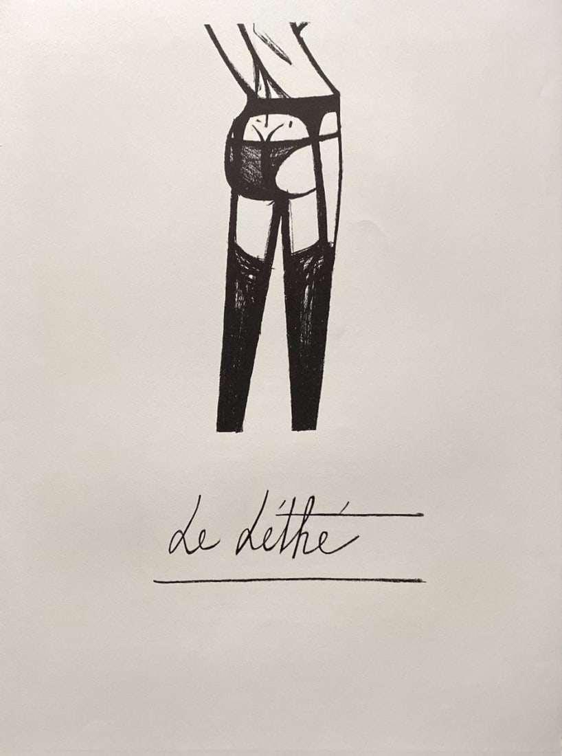 Bernard Buffet - Le Léthé, 1970: Bernard Buffet - Le Léthé, 1970Original lithograph on Arches paper, not signed, not numbered. Extracted from the portfolio "Jeux de Dames" numbered 109/250. Ref.: Sorlier, n°201-220. Publisher: And