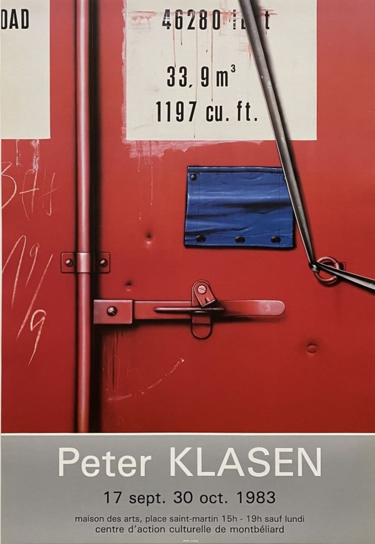 Peter Klasen - Montbeliard, 1983: Peter Klasen - Montbeliard, 1983Poster on paper. Good condition, 69 x 47.5 cm Affiche sur papier. Bon état, 69 x 47,5 cm