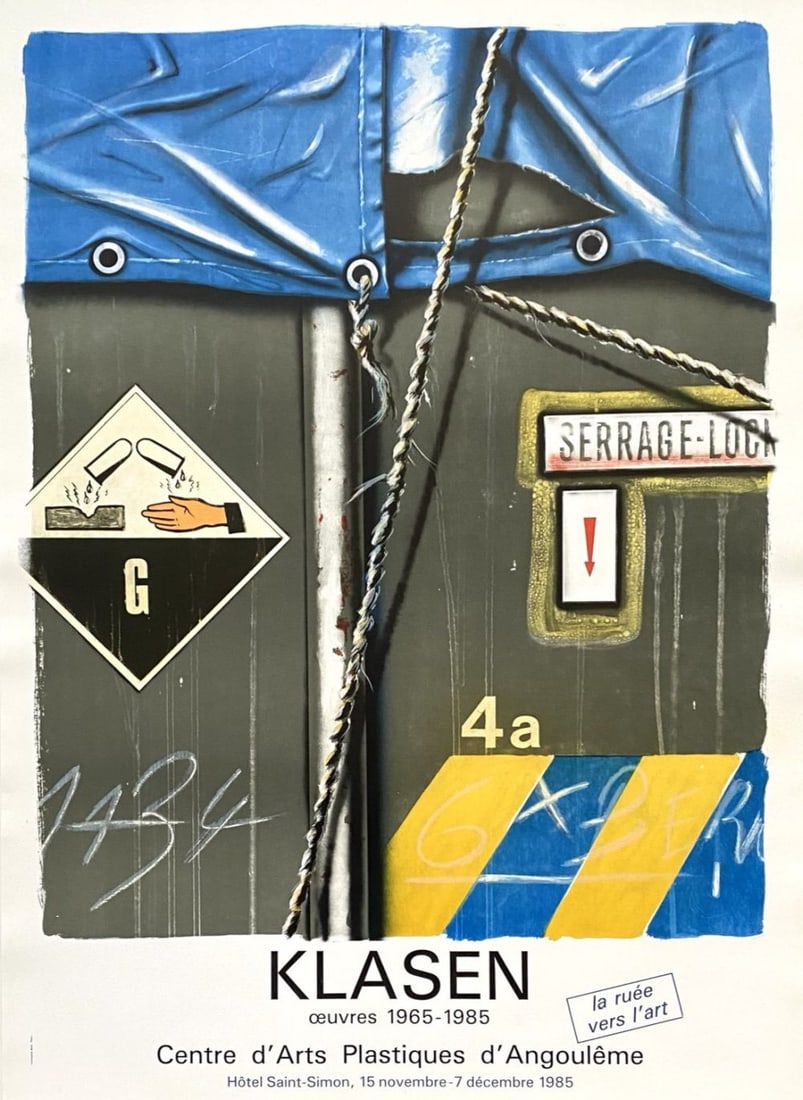 Peter Klasen - Angoulême, 1985: Peter Klasen - Angoulême, 1985Poster on paper. Good condition, 70 x 51 cm Affiche sur papier. Bon état, 70 x 51 cm