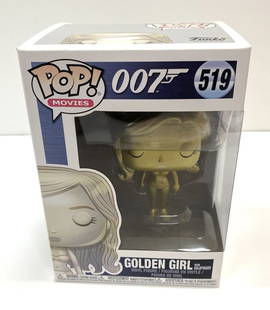 James Bond - Pop! Golden Girl (Goldfinger): James Bond - Pop! Golden Girl (Goldfinger) Vinyl bobble-head figure in original box. Box dimensions: 17 x 12.5 x 9.5 cmFigurine à tête branlante en vinyle dans sa boîte d'origineDimensions de la