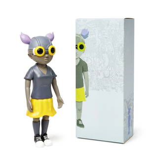 Hebru Brantley - Lil Mama Mellow Yellow, 2017: Hebru Brantley - Lil Mama Mellow Yellow, 2017Painted cast vinyl. Comes in original box. Good condition , 33 x 10 x 7 cm.Vinyle moulé peint. Livré dans sa boîte d'origine. Bon état, 33 x 10 x 7 cm.