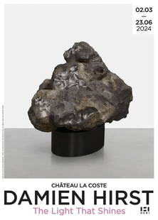 Damien Hirst - Sahara Meteorite, 2024: Damien Hirst - Sahara Meteorite, 2024Offset print on paper. Published for the exhibition "The Light That Shines" by Damien Hirst at Château La Coste. Good condition, 70 x 50 cm.Impression offset sur