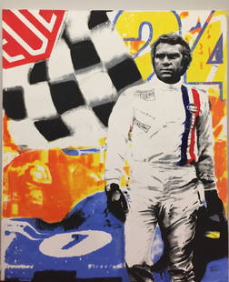 Tessi - Steve Mcqueen: Tessi - Steve Mcqueen Peinture sur toile Technique mixte 115 x 100 cm Signée Painting on canvasTechnique Mixte115 x 100 cmSigned
