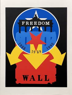 Robert Indiana - The Wall, 1997: Robert Indiana - The Wall, 1997Color silkscreen on paper, not signed, not numbered. Extracted from the limited edition portfolio "The American Dream". Publisher: Marco Fine Arts Contemporary Atelier,