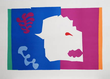 Henri Matisse -  Le Loup (planche VI de "Jazz"), 1947: Henri Matisse - Le Loup (planche VI de "Jazz"), 1947Lithographie sur papier Vélin BFK RivesImprimeur Atelier Art-Litho, 2007Edition Artvalue, Copyright Succession Matisse58 x 79 cm Color lithograph a