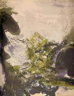 Zao Wou-Ki - Paysage, 1971: Zao Wou-Ki - Paysage, 1971Original 6 colors lithograph on paper, not signed, not numbered. Printed by Mourlot, Paris, 1971. Ref.: Rivière N°212. Good condition, 31 x 24 cm.Lithographie originale en