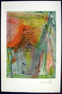 Salvador Dalí - Le Cheval De La Mort, 1983: Salvador Dalí - Le Cheval De La Mort, 1983Lithograph on Arches paper, plate signed, not numbered. Publisher: Armand & Georges Israël, 1983. Copyright S.P.A.D.E.M. Good condition, 56 x 36.5 cm.Lithog