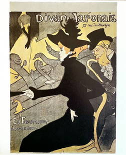 Henri de Toulouse-Lautrec (after) - Divan Japonais, 1970: Henri de Toulouse-Lautrec (after) - Divan Japonais, 1970Poster on paper, published by KunstKreis, Luzern, 1970. Good condition, 43 x 35.5 cm.Affiche sur papier, éditée par KunstKreis, Luzern, 1970.