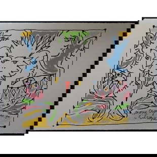 Jean Cocteau - Couleurs de l'Europe, 1961: Jean Cocteau - Couleurs de l'Europe, 1961Color lithograph on Rives paperPlate signed, not numberedLimited edition of 200 exPublished by Sciaky, 1961Very good condition33 x 46 cmLithographie en couleur