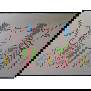 Jean Cocteau - L'Europe notre patrie 2, 1961: Jean Cocteau - L'Europe notre patrie 2, 1961Color lithograph on Rives paperPlate signed, not numberedLimited edition of 200 exPublished by Sciaky, 1961Very good condition33 x 46 cmLithographie en coul