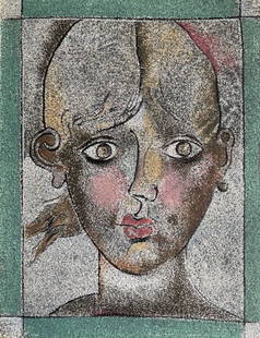 Franco Gentilini - Portrait de femme, 1978: Franco Gentilini - Portrait de femme, 1978Original lithograph on paper, not signed, not numbered. Published by San Lazzaro, Paris, 1978. Very good condition, 31 x 23.5 cm.Lithographie originale sur pa